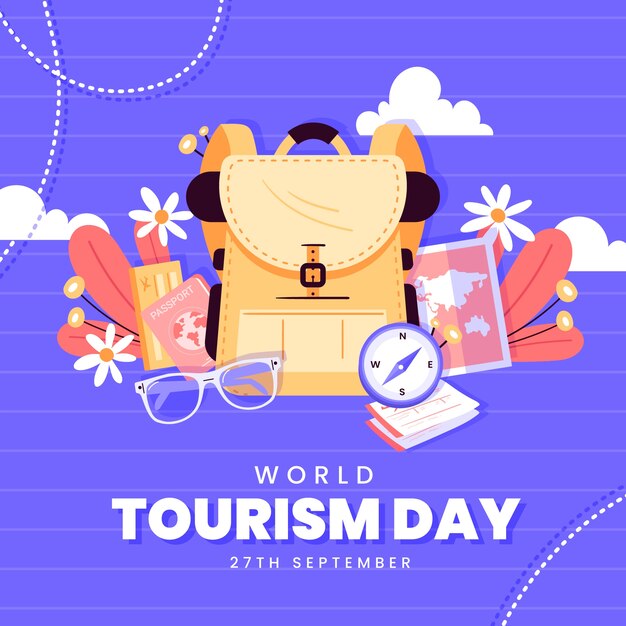 Flat illustration for world tourism day celebration