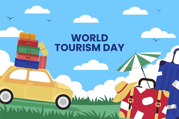 Flat illustration for world tourism day celebration