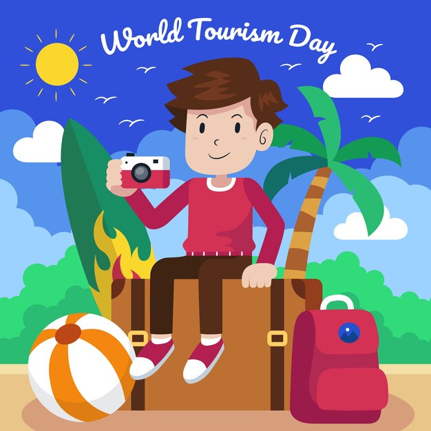 Flat illustration for world tourism day celebration