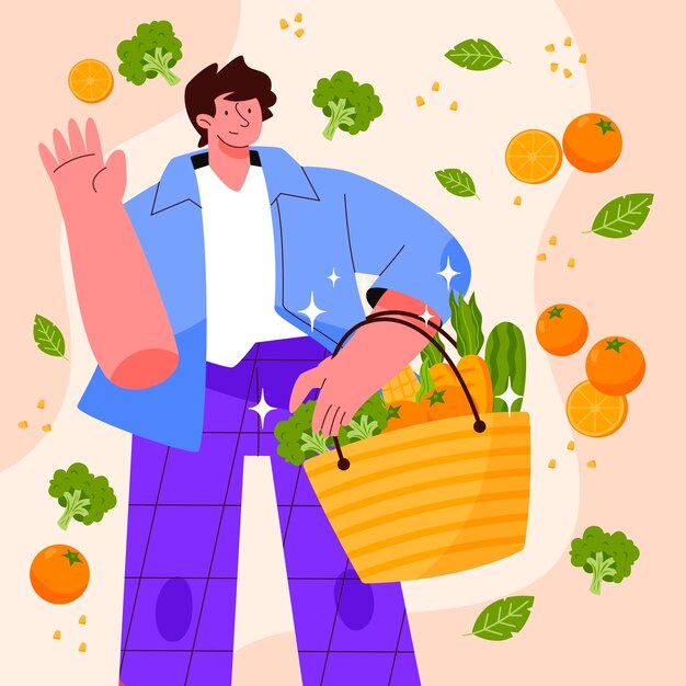 Flat illustration for world vegan day celebration