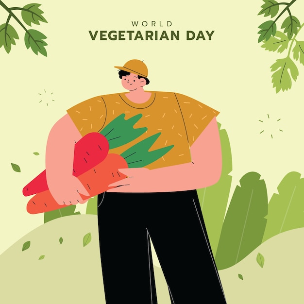 Free Vector flat illustration for world vegan day celebration