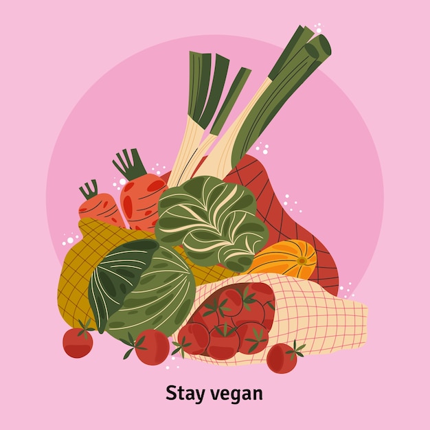 Free Vector flat illustration for world vegan day celebration