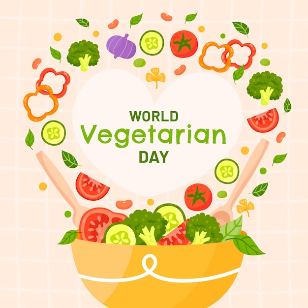 Flat illustration for world vegetarian day