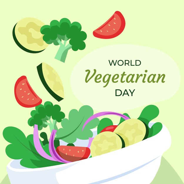 Flat illustration for world vegetarian day