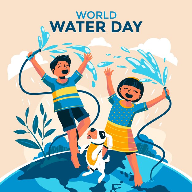 Flat illustration for world water day awareness