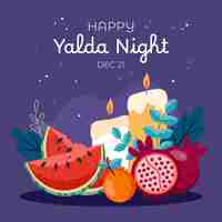 Free vector flat illustration for yalda night celebration