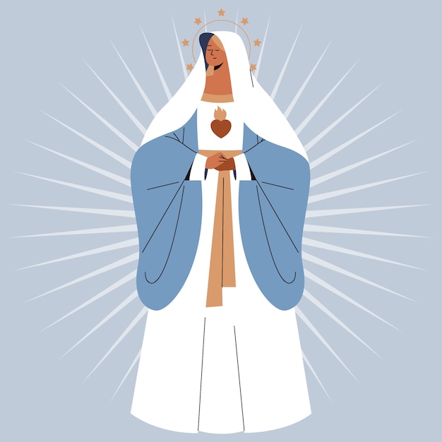 Free Vector flat immaculate conception illustration