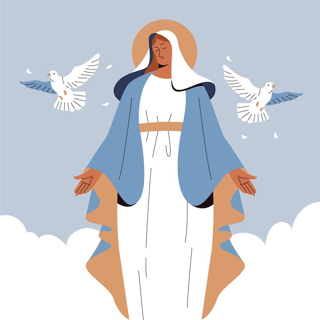 Free Vector flat immaculate conception illustration