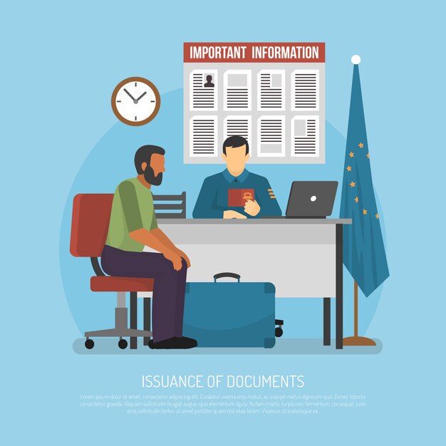 Flat Immigration Illustration