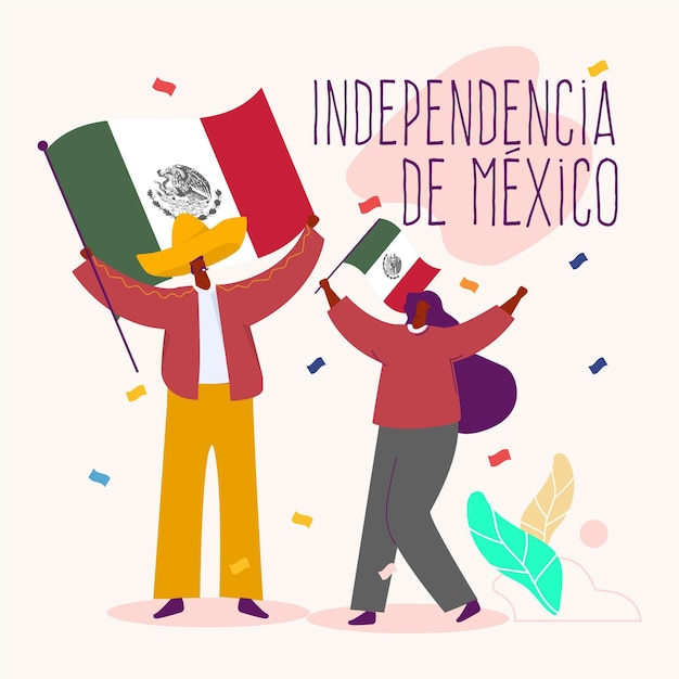 Flat independence day in mexico illustration