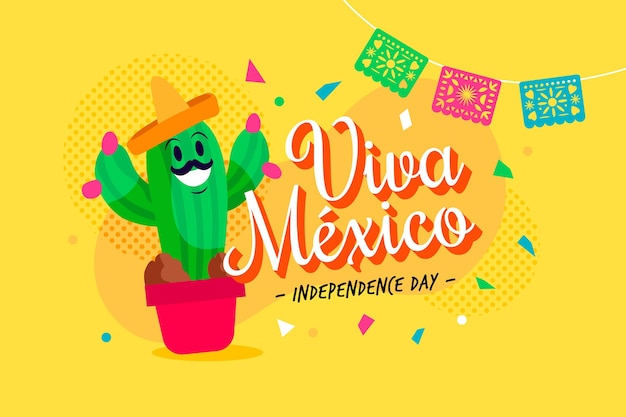 Free Vector flat independence day in mexico