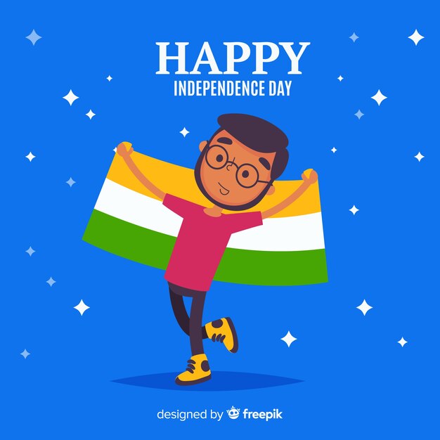 Flat india independence day  background