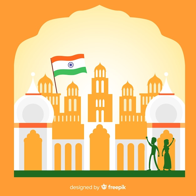 Free vector flat india independence day background