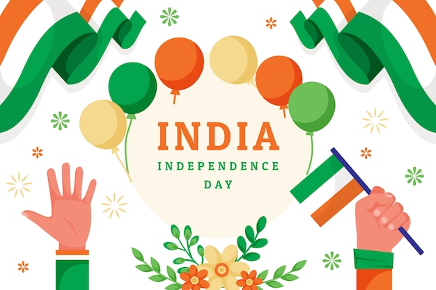 Free Vector flat india independence day background