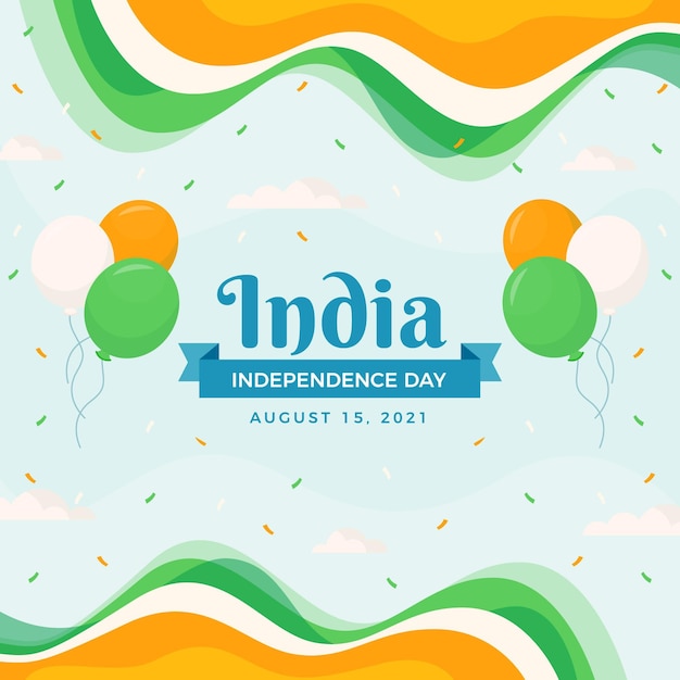 Flat india independence day illustration