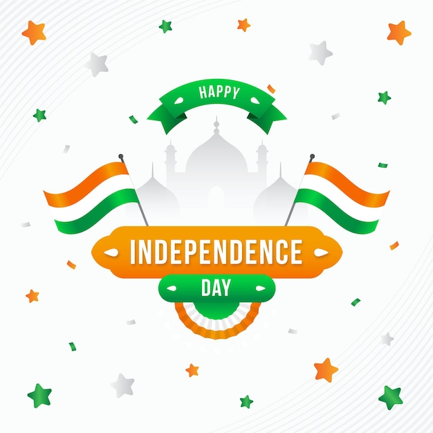 Flat india independence day illustration