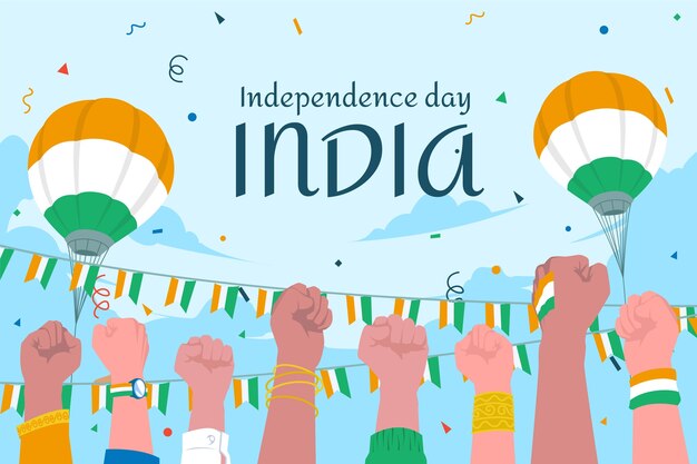 Free Vector flat india independence day illustration