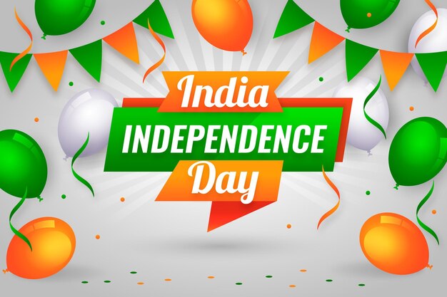 Flat india independence day illustration