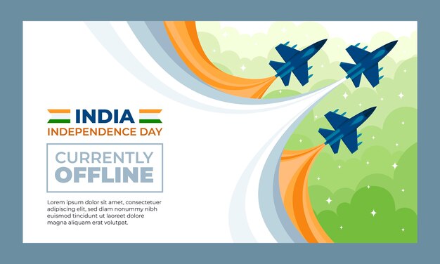 Flat india independence day twitch background