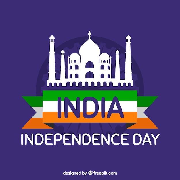 Flat indian independence day background