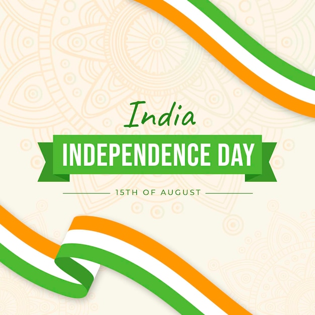 Flat indian independence day illustration