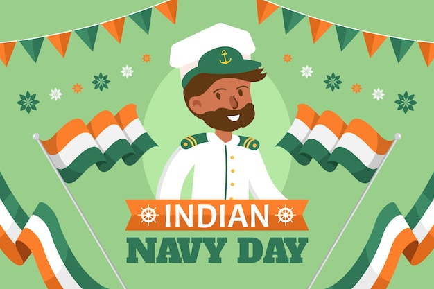 Free Vector flat indian navy day background