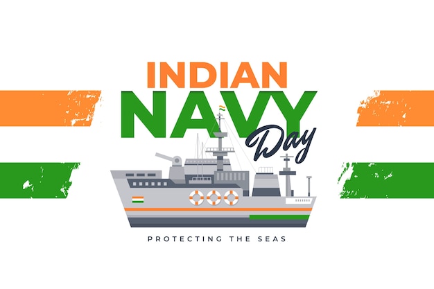 Free Vector flat indian navy day background