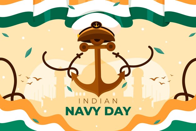 Flat indian navy day background