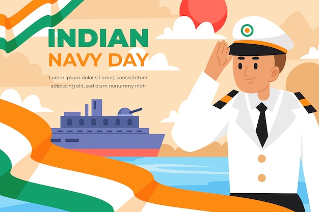 Free vector flat indian navy day background