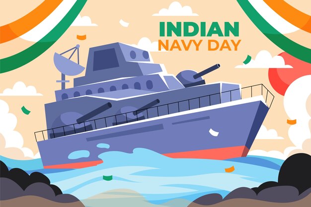 Flat indian navy day background