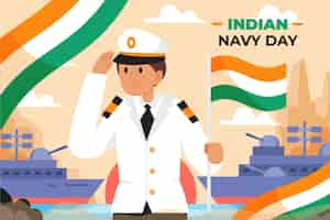 Free vector flat indian navy day background