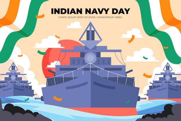 Free vector flat indian navy day background