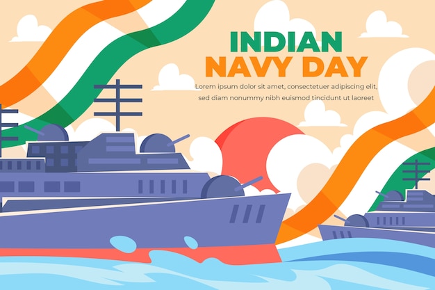 Free vector flat indian navy day background