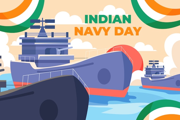 Free vector flat indian navy day background