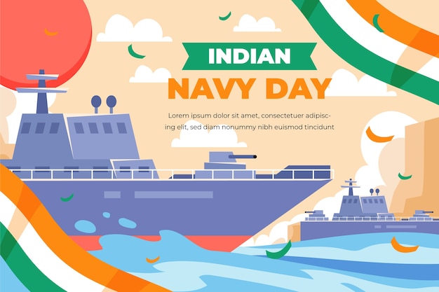 Free Vector flat indian navy day background