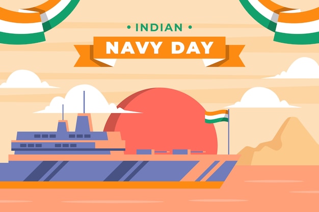 Free Vector flat indian navy day background