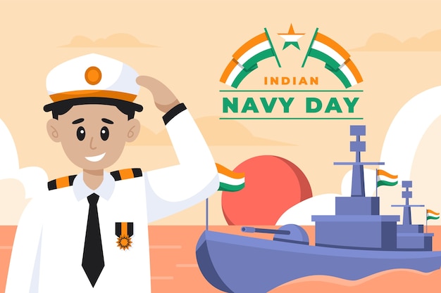 Free Vector flat indian navy day background