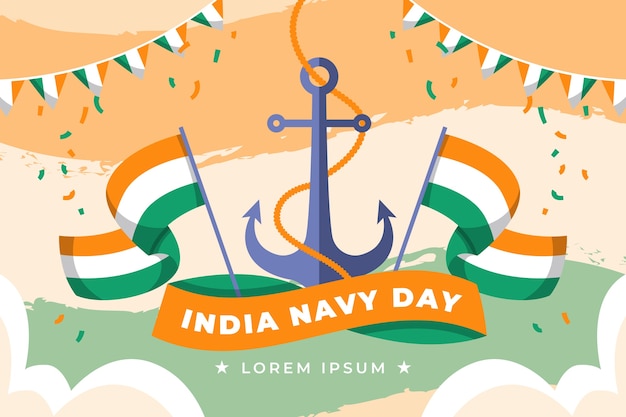 Flat indian navy day background