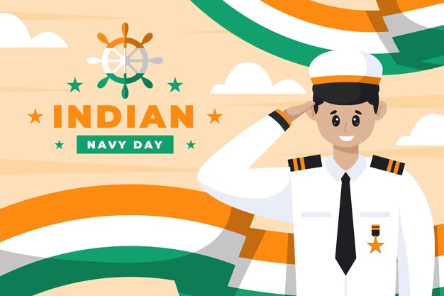 Free Vector flat indian navy day background