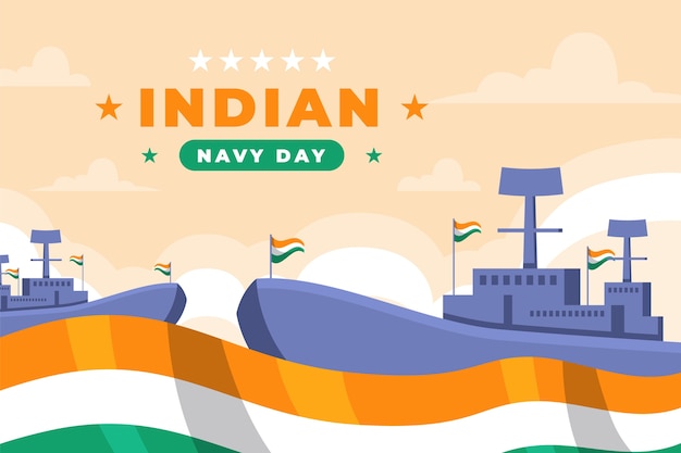 Flat indian navy day background