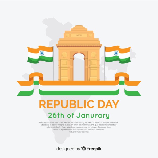 Flat indian republic day background