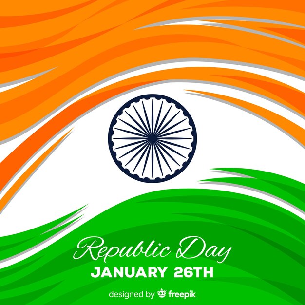 Flat indian republic day background