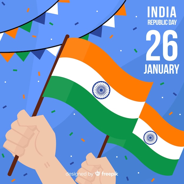 Flat indian republic day background