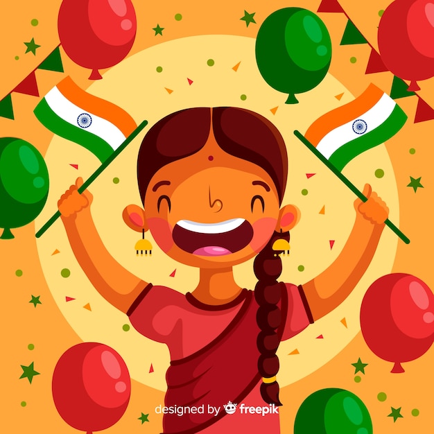 Free Vector flat indian republic day background