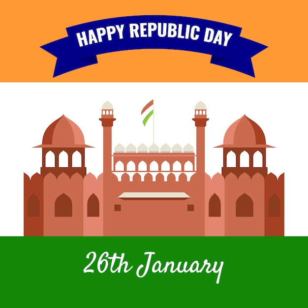 Free Vector flat indian republic day concept