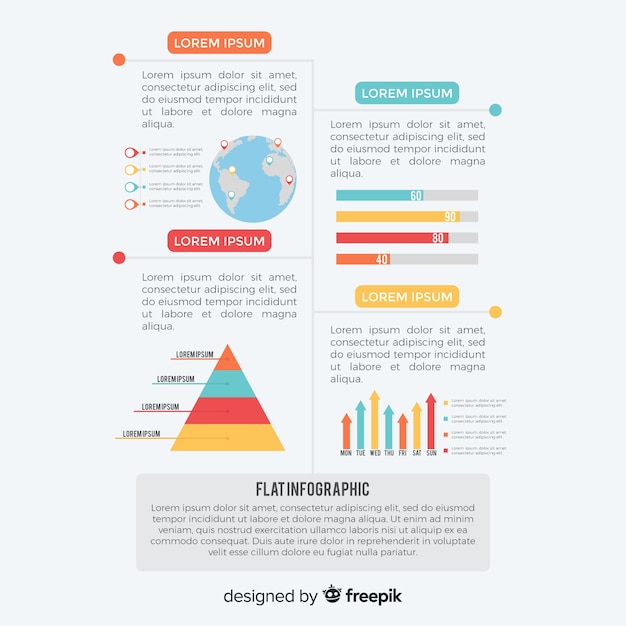 Flat infographic design template