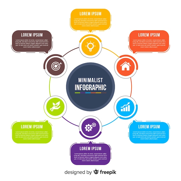 Flat infographic design template