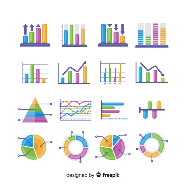 Flat infographic element collection