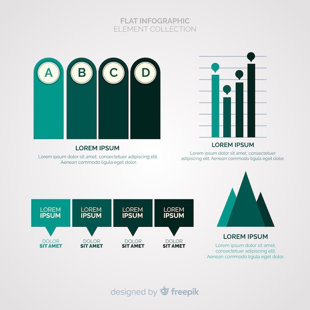 Free Vector flat infographic element collection