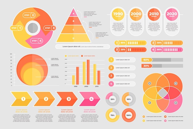 Flat infographic element collection